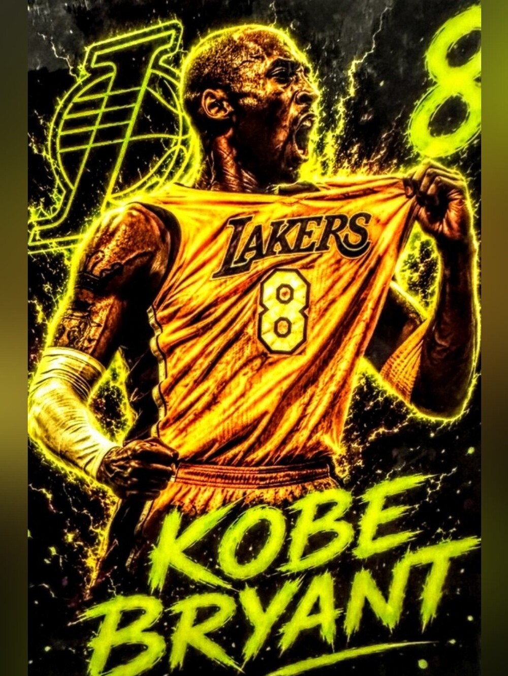 KOBE BRYANT LAKERS 8.5x11 GLOSSY FULL PAGE NO BORDERS CREATED POP ART POSTER!🤩